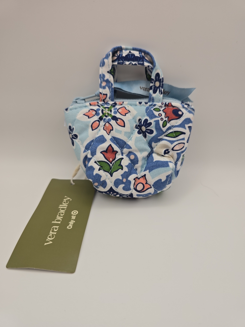 Vera Bradley Light Blue Floral Tote Bag Charm